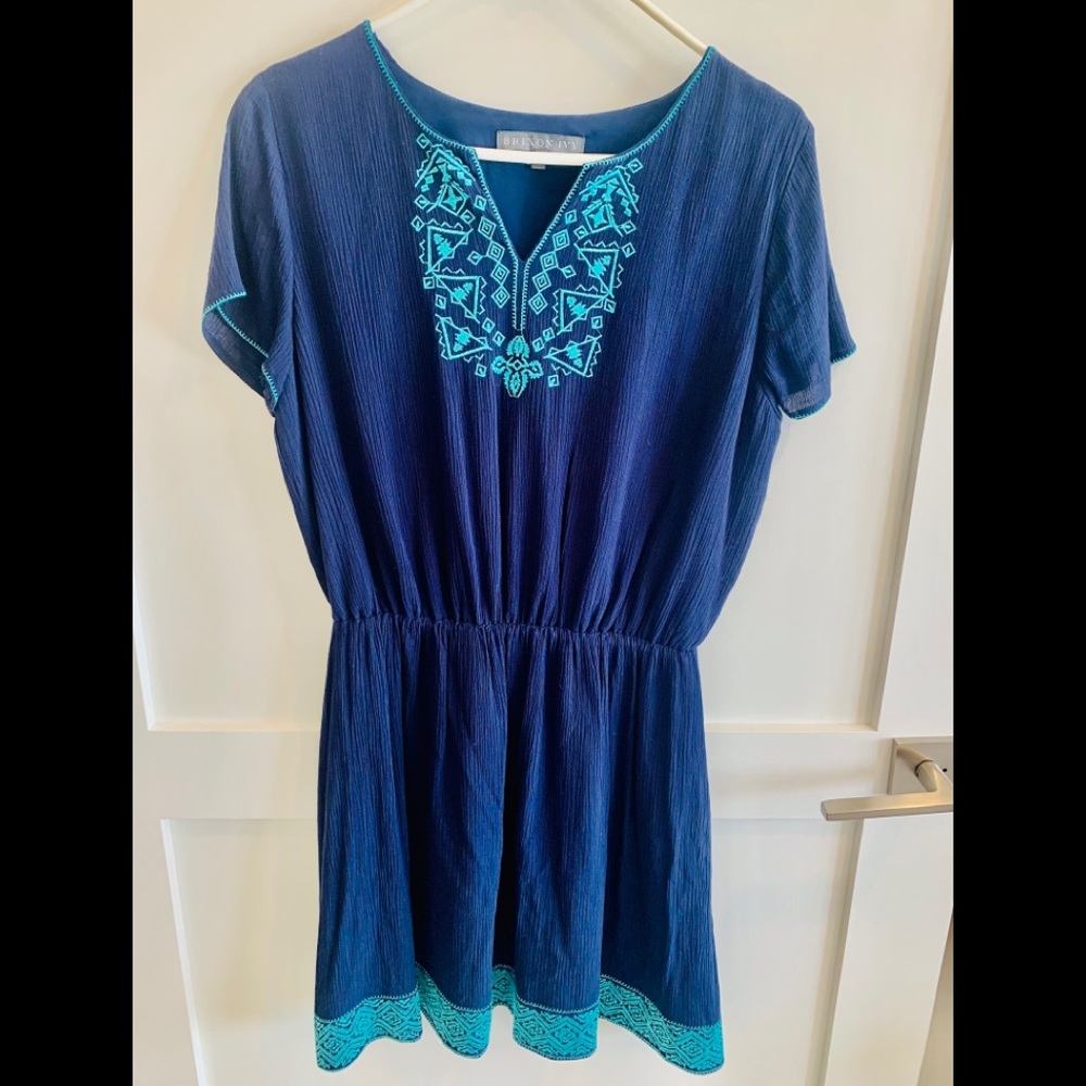 Blue dress with teal accent size M